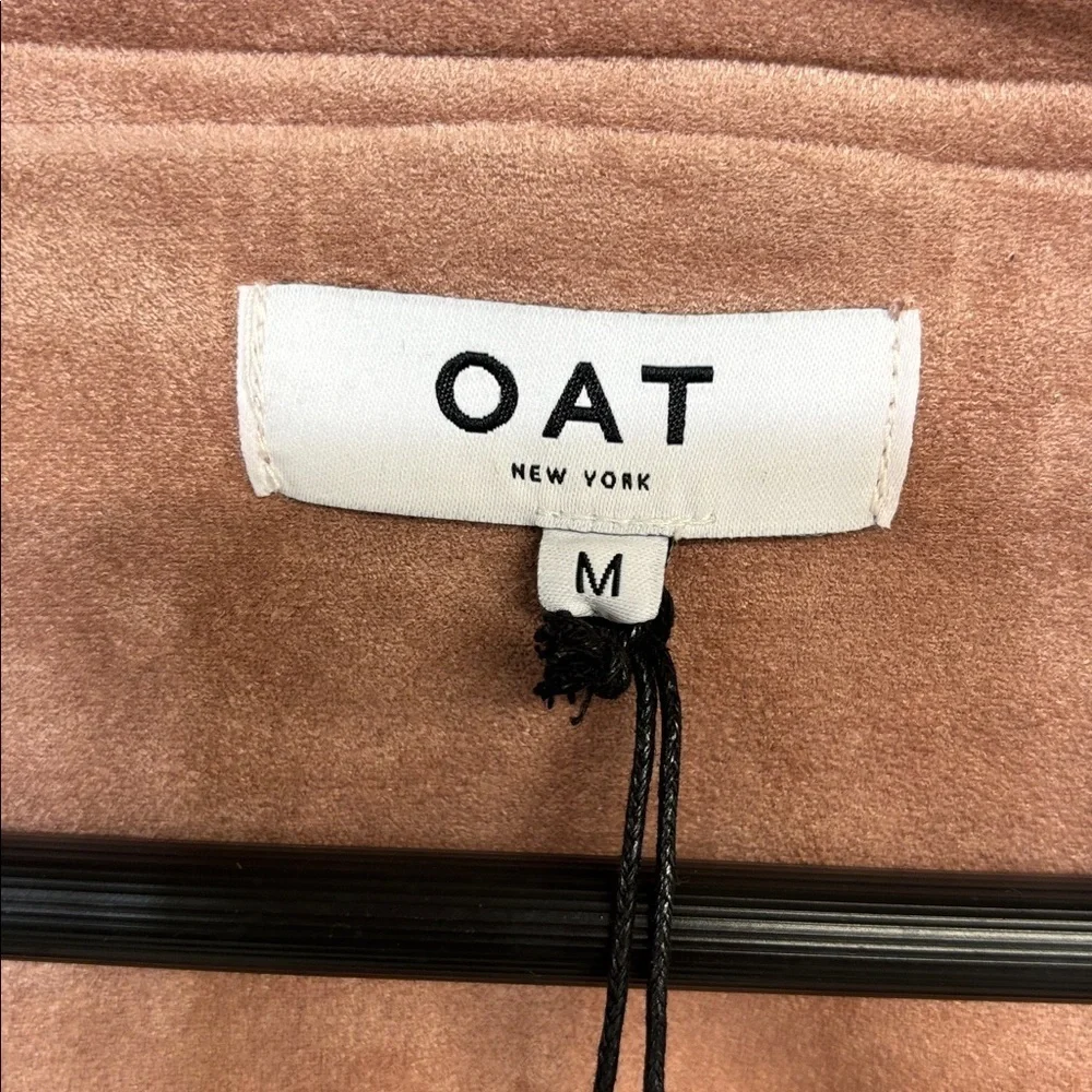Oat New York Suede Blush long tie belt Trench Coat Medium with pockets - Picture 8 of 12